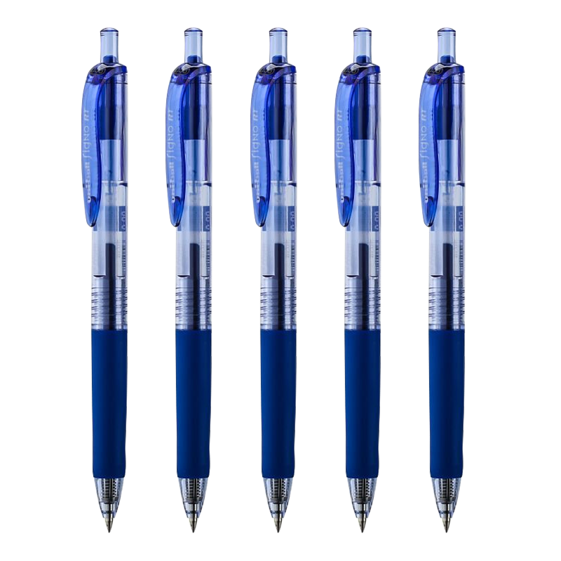 uni三菱 uni-ball UMN-138按動藍筆中性筆高顏值0.38mm藍色簽字筆商務學生水筆水性筆套裝 5支