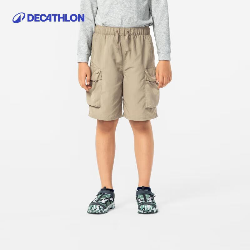 迪卡侬（DECATHLON）男童短裤裤子夏户外徒步速干裤五分裤工装裤KIDC 卡其色 151-160cm12-13岁