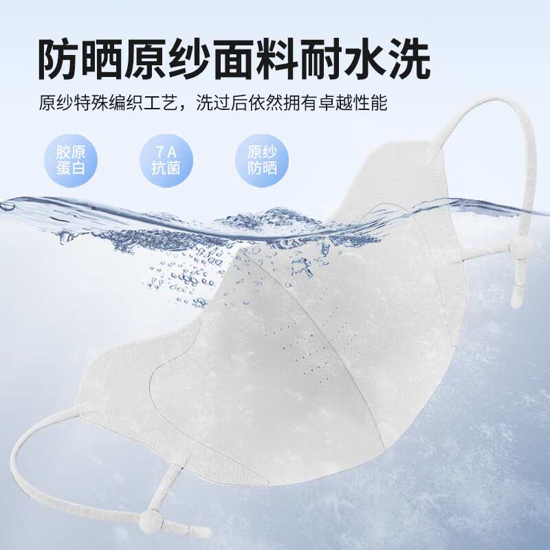 舒美佳胶原蛋白防晒口罩女防紫外线夏季透气高颜值洋气款春夏美颜口罩 冰感胶原蛋白-暗夜黑