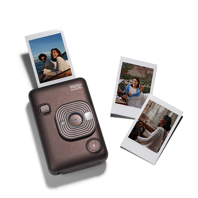 富士（FUJIFILM） 【520礼物】instax mini liplay数模一体相机立拍立得复古设计可拍照可打印照相情人节日生日礼物 新色-枫叶棕 套餐B【标配+20张白边相纸】