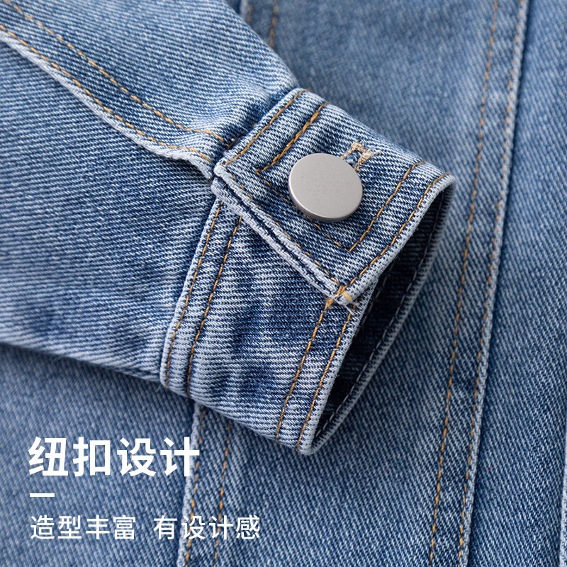 小猪班纳儿童牛仔外套春季2026新款男童痞帅开衫春秋款女童耐磨休闲款春装 牛仔蓝/酷滑宇航 150