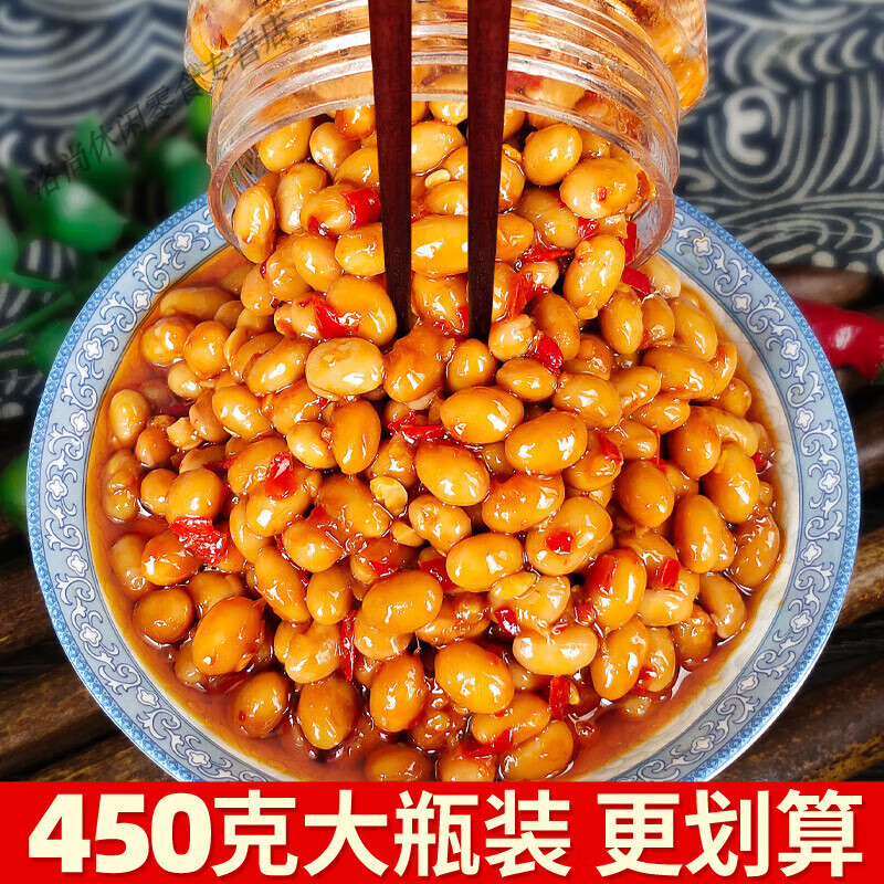 湖南特產(chǎn)臘八豆農(nóng)家香辣黃豆下飯菜醬豆子正宗豆瓣黃豆醬 黃四娘臘八豆【450g/1瓶】