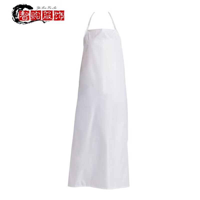 加長(zhǎng)防油PVC工作圍裙食品車間圍裙防水防污耐油耐酸堿白色掛脖款 F002防水圍裙 1條