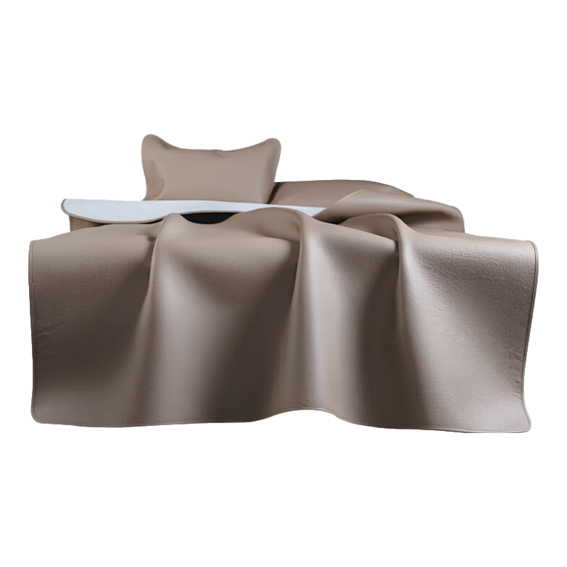 塔山A類(lèi)頭層水牛皮牛皮席涼席雙人床鉆石淺摩卡三件套150*200