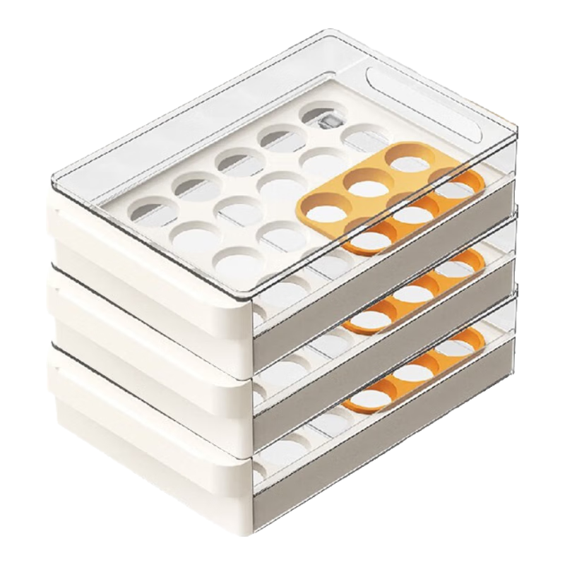 家の物语（KATEI STORY）抽屉式鸡蛋收纳盒冰箱专用食品级厨房鸡蛋盒架托整理保鲜神器 3层可收纳72颗蛋