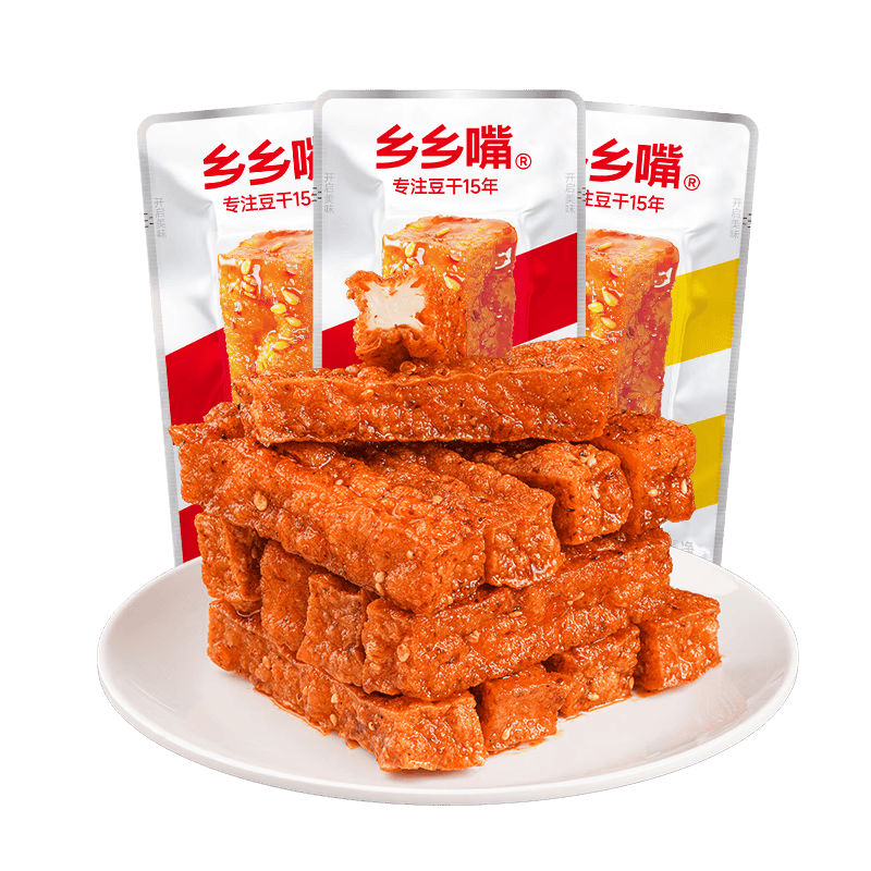 乡乡嘴虎皮豆干即食解馋香辣五香麻辣豆腐干小零食休闲零食办公室解馋 【48包】40包五香味+豆筋*8