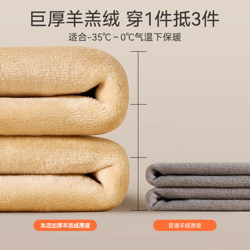 都市丽人秋衣秋裤羊羔绒加绒加厚保暖内衣男款发热防寒套装冬季 深灰 2XL (105)