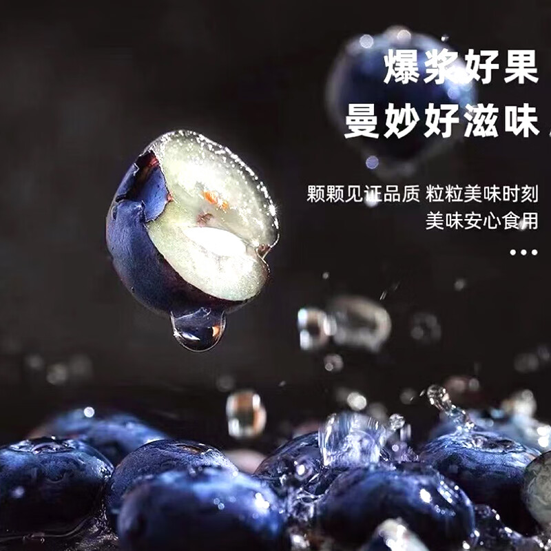 智宙云南花香蓝莓【多地次日达】国产水果新中梅生鲜果送礼品物盒 尝鲜中小果 4盒（100-125g/盒）丨单果12-15mm+