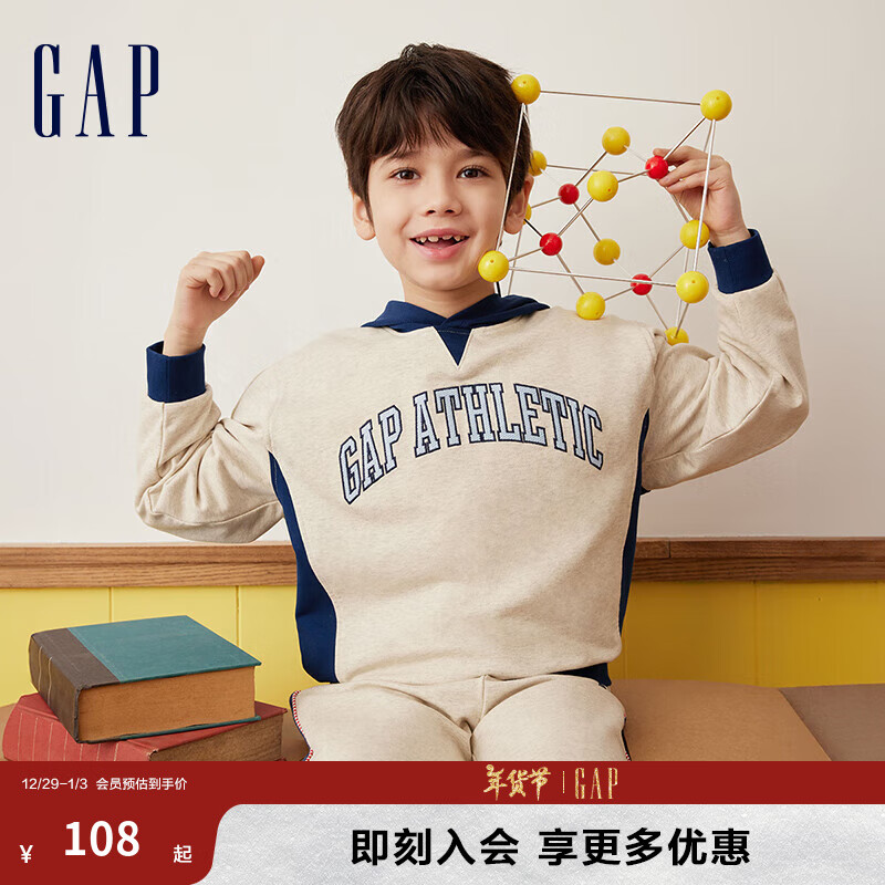 Gap��ͯ2024�����¿�logo����ײɫƴ����ñ������ͷ����890370 ��ɫ 160cm(XL)���޳���