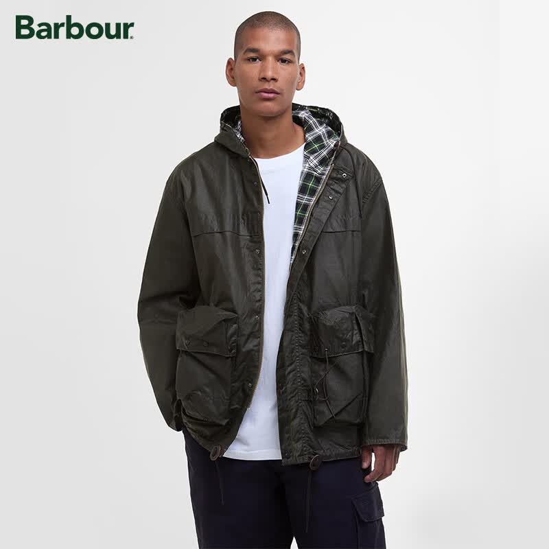 Barbour Modifued Durham男士油蜡夹克 深橄榄色 XL