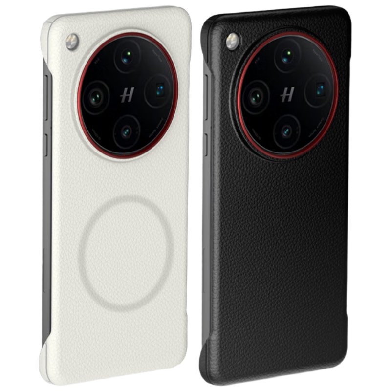 STRYFER適用OPPO Find X8手機(jī)殼oppofindx8保護(hù)殼套無邊框半包磁吸超薄皮紋簡(jiǎn)約男女生款硬殼-紅圈黑色