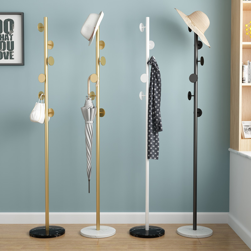 铁之韵大理石落地衣帽架铁艺衣架卧室衣服架单杆式客厅门厅简易挂衣架