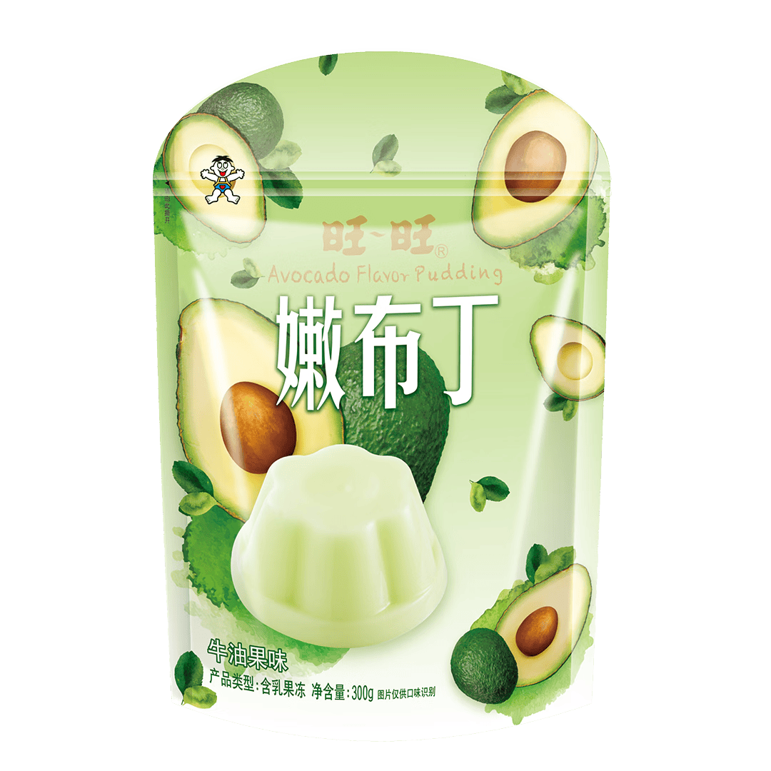 旺旺 旺仔 嫩布丁牛油果味300g 休闲零食 果冻布丁 餐后甜点