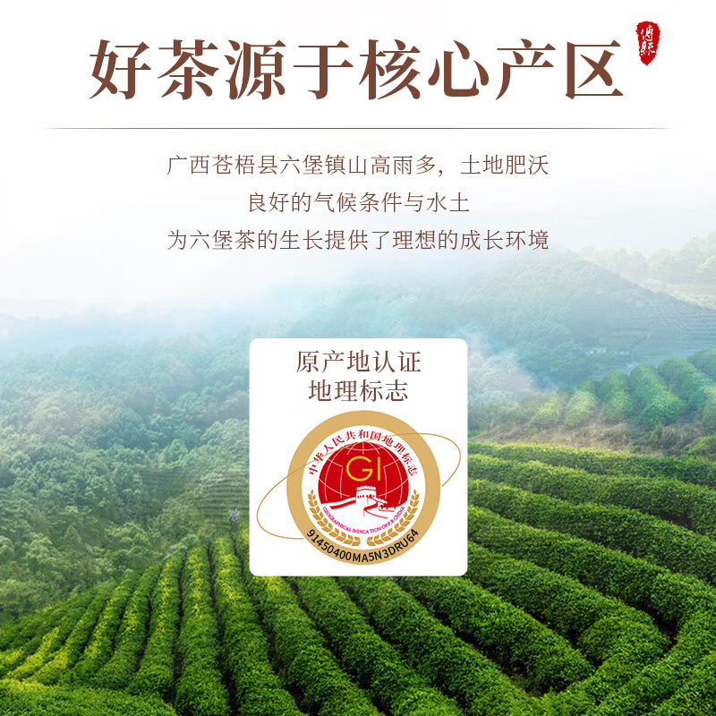 中广德盛六堡茶黑茶窖藏特级金花六堡茶广西梧州陈香熟茶盒装 【特级品质】金花六堡茶150g