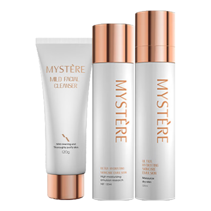 蜜雪儿（MYSTERE）哈尔滨高保湿护肤品套装洗面奶水乳液眼霜面霜保湿补水干皮滋润 高保湿三件（洁面.水.乳）