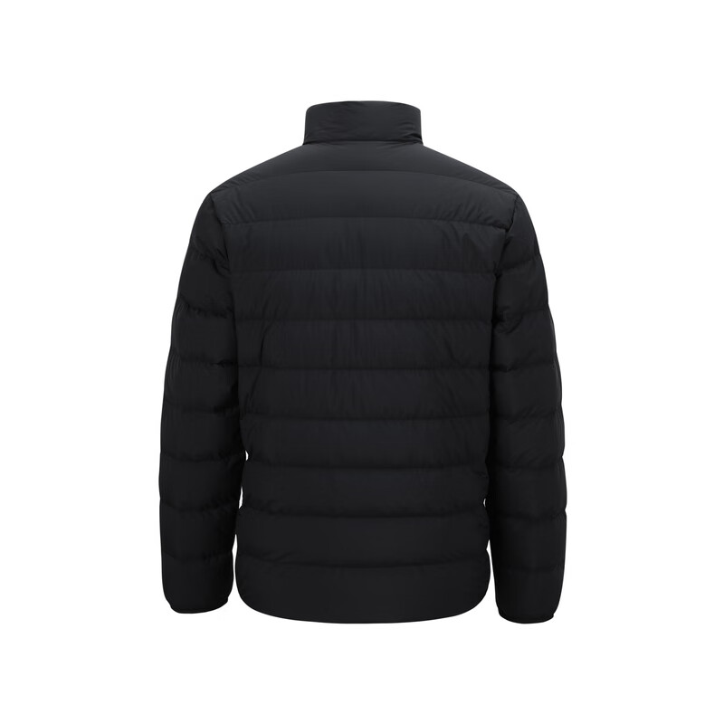 哈特马克斯防钻绒85%白鹅绒轻薄弹力锁温防风保暖羽绒马甲 耀岩黑 L