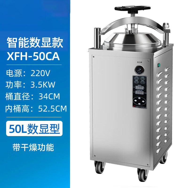 全自动反压立式灭菌锅高压蒸汽灭菌器实验室高温消毒锅 xfh-50ca自动