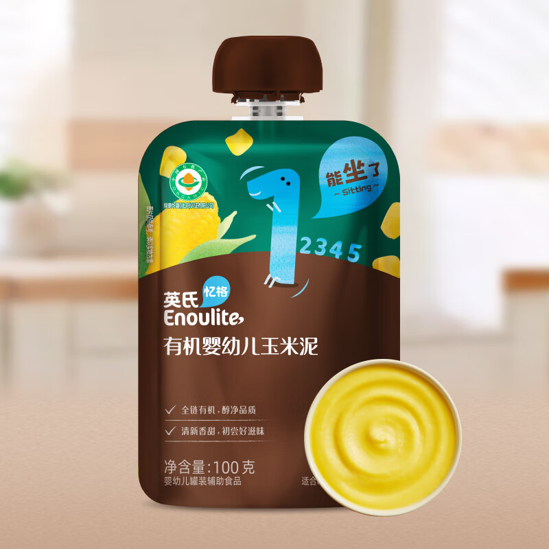 英氏 ENGNICE 【有机果泥专区】婴幼儿果泥多口味水果泥 婴儿辅食宝宝辅食 6月+ 有机婴标玉米 100g 1袋