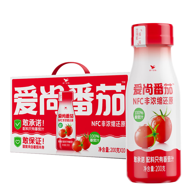 ͳһ���з���С��ƿ��Ũ����ԭ100%����֭200Ml*10ƿ����������