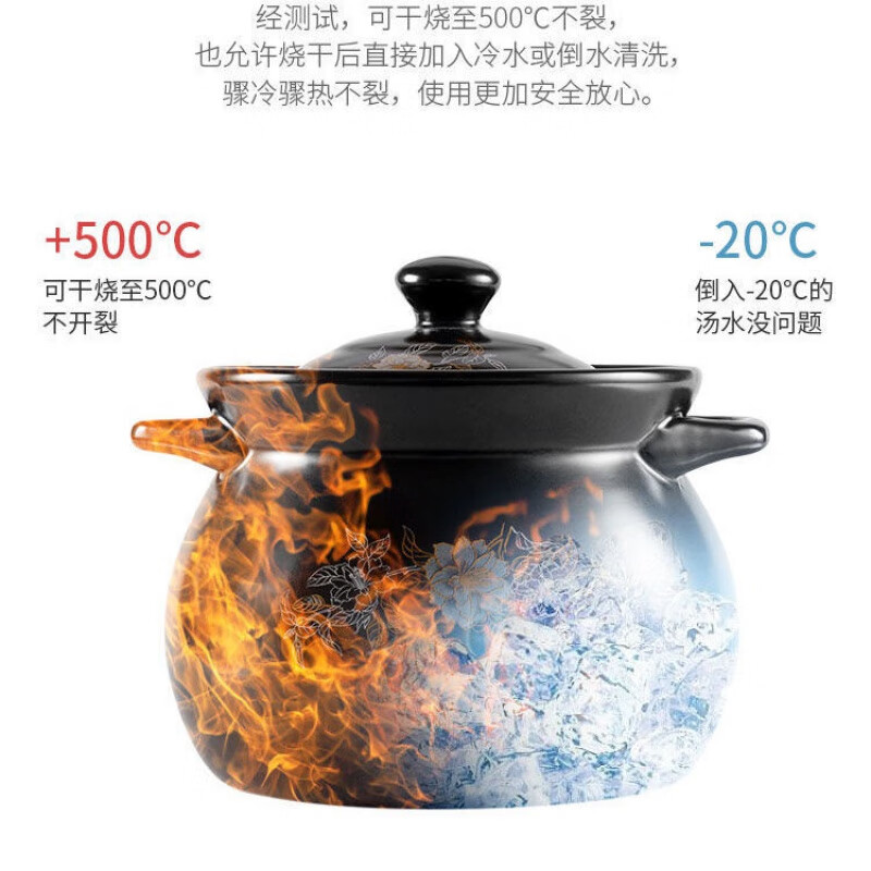 LZJV砂锅炖锅大号煲汤锅耐高温陶瓷煲汤煤气灶专用家用天燃气汤锅沙锅 试用【1.5L】1-2人 118900cm