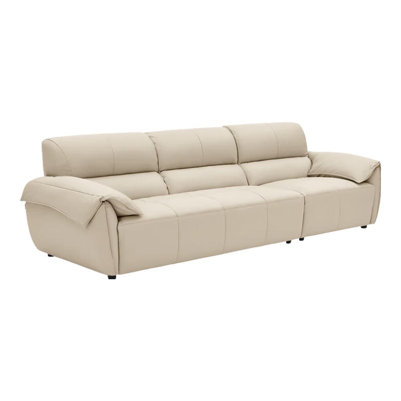 顾家家居钢琴键现代头层牛皮沙发大象耳朵26年新款客厅大坐深羽毛填充1259 【基础版】2.91M-柔空白-柔韧肌理皮