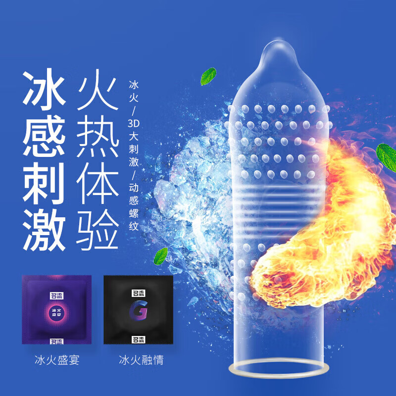 名流避孕套男专用持久超薄003安全套女性快潮大颗粒玻尿酸延时狼牙套t 冰火大颗粒玻尿酸【共50只】
