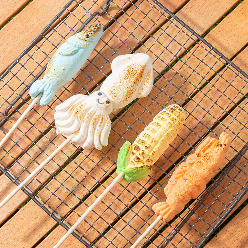 好来屋 自嗨烧烤棉花糖 炭烤DIY网红自制烧烤卡通 儿童围炉煮茶小零食 自嗨烧烤棉花糖/盒(20g*8支)