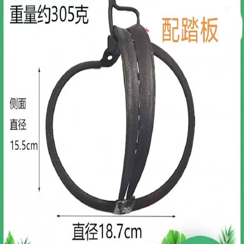 广西老鼠夹家用旧式铁老鼠夹子老式全自动捕鼠神器圆形灭鼠铁质 大号 5个装 18厘米（送绳子+底板）