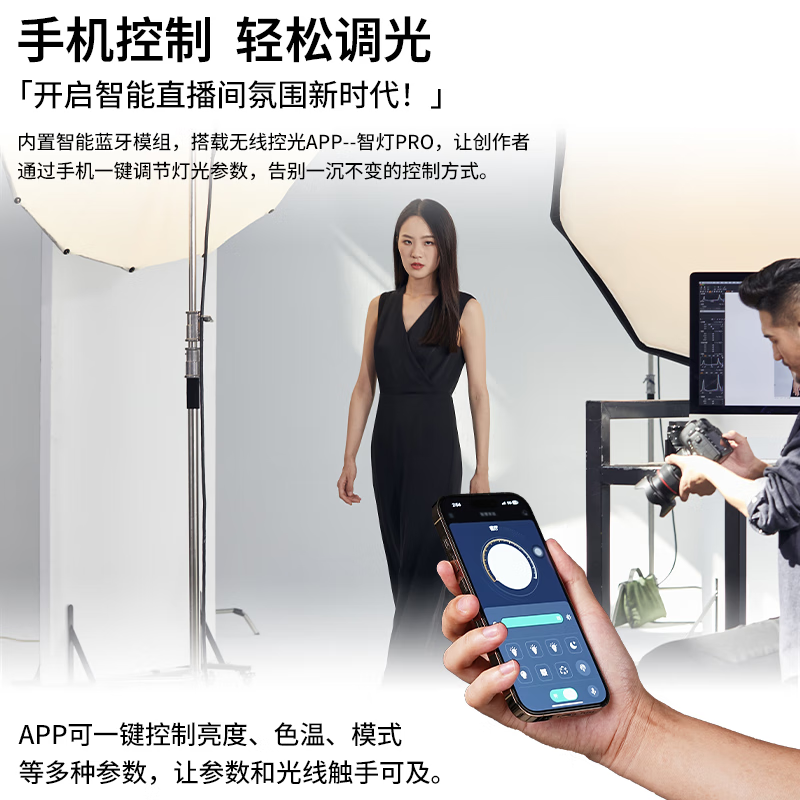 澳威影摄像灯常亮补光灯ZS-300BI LED视频直播摄影灯套装儿童拍照灯演播室摄像 ZS-300BI