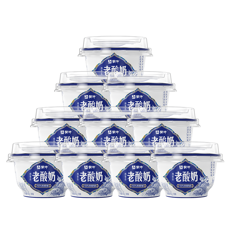 蒙牛内蒙古老酸奶原味风味酸牛乳 140g*10杯