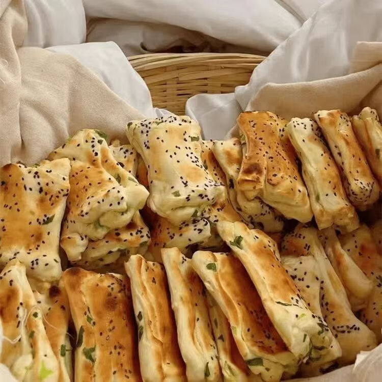 嚼味多油盐葱花小饼发面烧饼徐州邳州特产潮牌锅饼转炉锅饼香软即食 油盐葱花饼（真空包装） 5斤