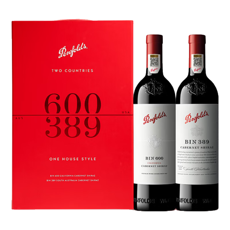 ���ڲ�����������Penfolds��Bin 600+Bin 389 �������˫֧��װ750ml*2 ˫֧װԭƿ���� �л� 1214.1Ԫ(������)