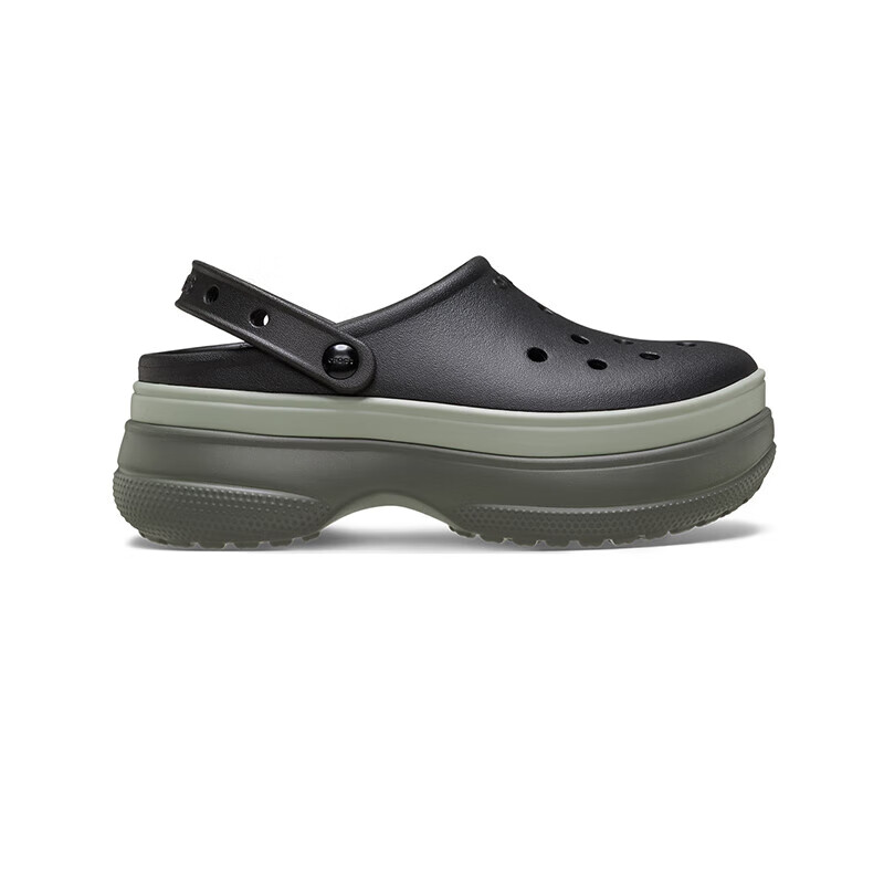 卡骆驰（CROCS）白鹿同款经典堆堆洞洞鞋时尚百搭男鞋女鞋|211355 黑色-001 37 /38(230mm)