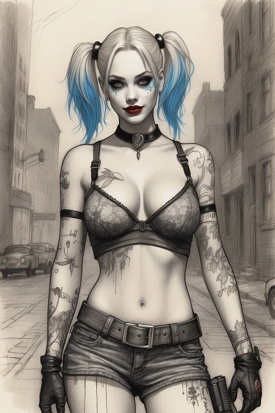 小丑女挂画dc电影海报相框挂画装饰画哈莉奎茵酒吧卧室宿舍摆台画