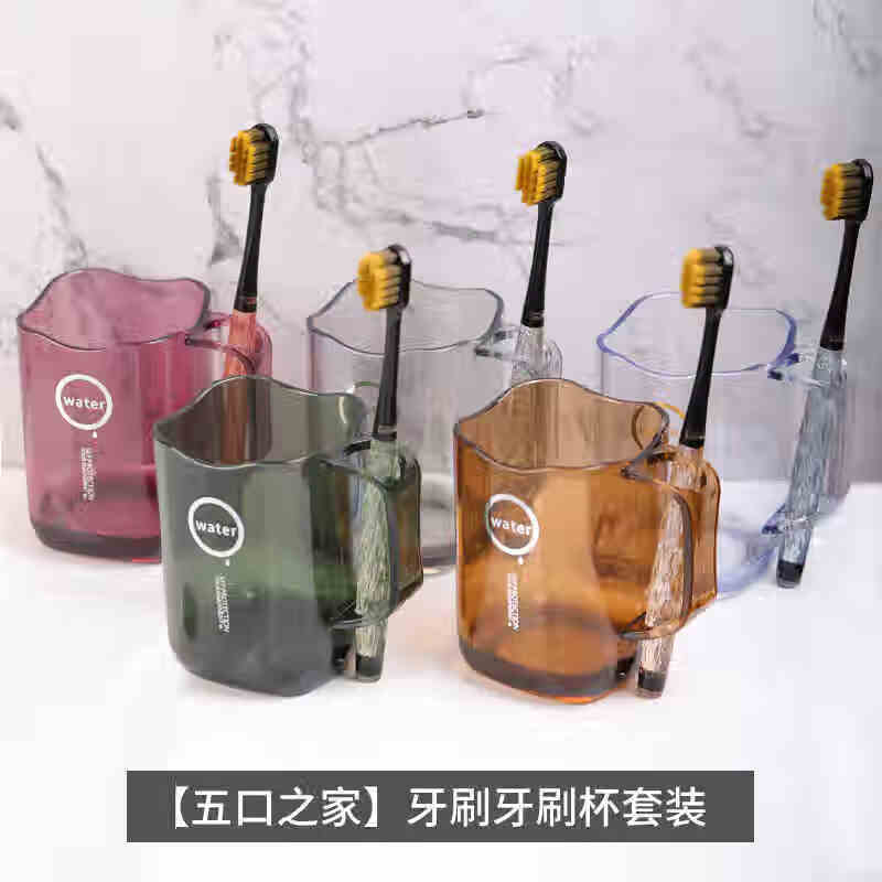 和匠（Worldlife）漱口杯家用牙刷杯便携情侣简约透明杯浴室洗漱刷牙杯 高级灰