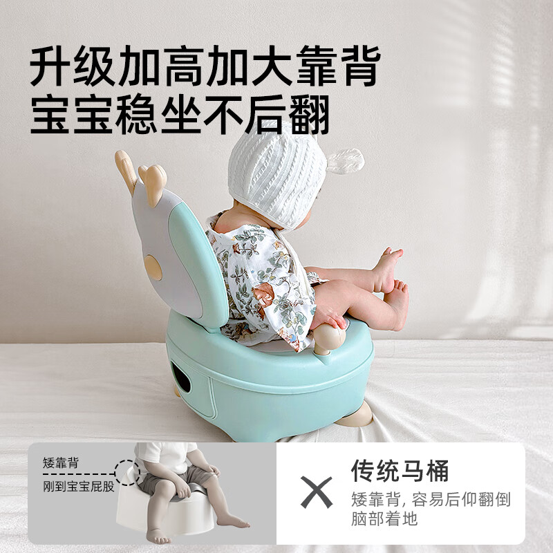 煦凛日本儿童马桶坐便器0-3-6岁婴幼儿专用训练厕所家用便盆尿桶尿盆 【粉色-PU软垫冬暖夏凉】送100只清洁袋