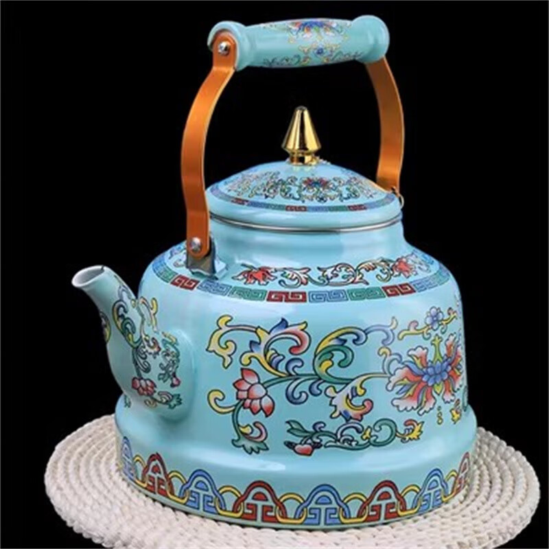 RSRDDY加厚搪瓷烧水壶平底珐琅家用凉水茶水奶茶壶电磁炉燃气通用 主图款 4点2升