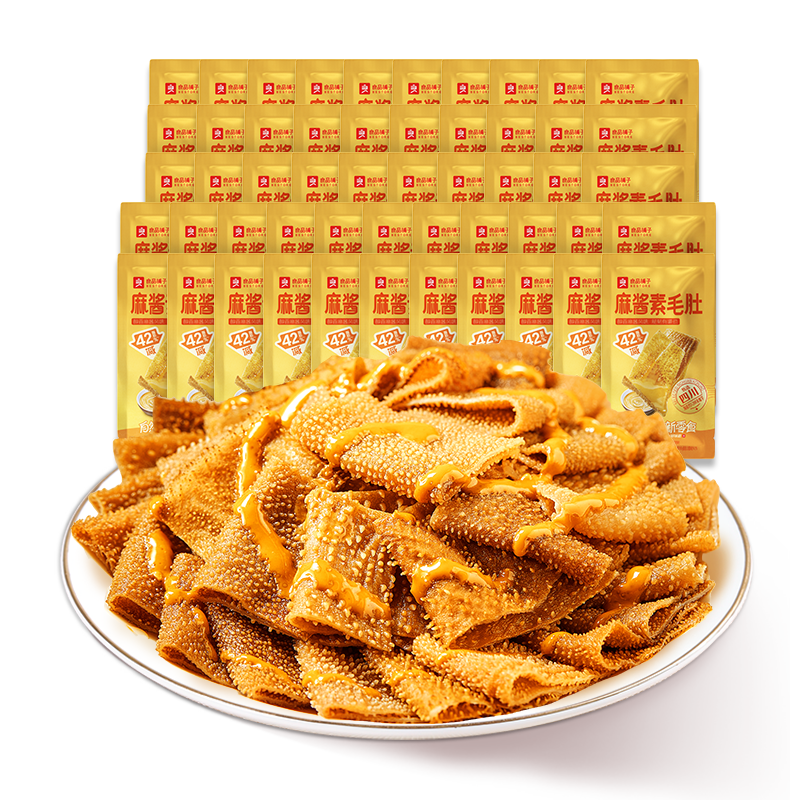 良品鋪?zhàn)勇獒u素毛肚52包420g魔芋爽零食即食辣條味爽口出游小吃休閑零食