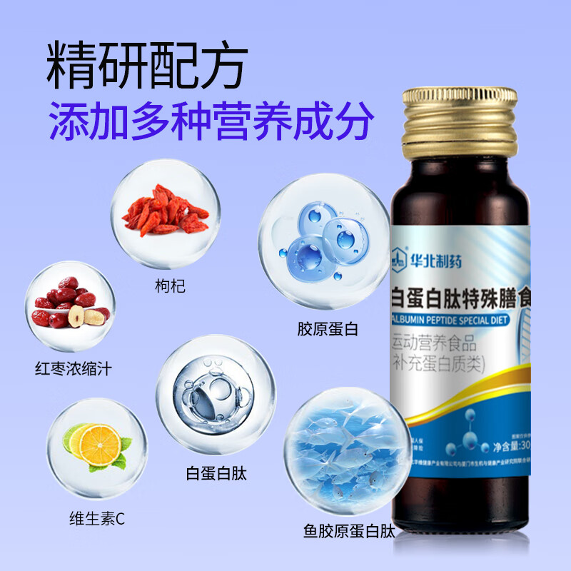 华北制药大健康【临期特价】白蛋白肽口服液 免疫力营养26年9月5日到期 8瓶*10盒 【最划算】到手80瓶
