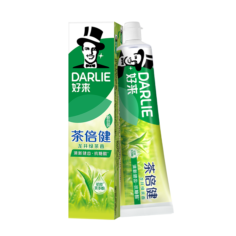 plus会员：DARLIE 好来茶倍健龙井绿茶牙膏 190g