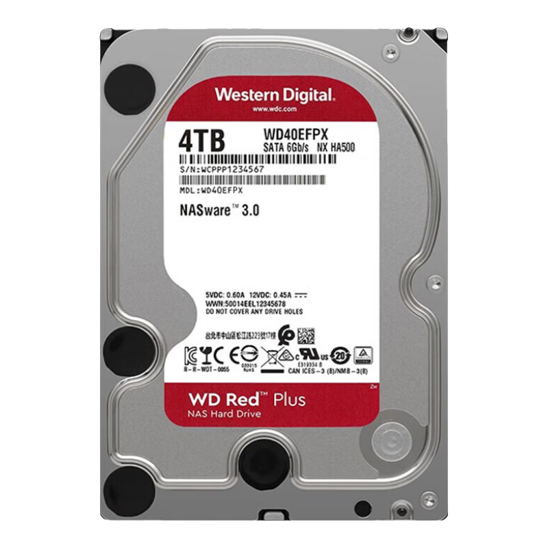 �������ݣ�WD��NASӲ��WD Red Plus��������Plus/����Pro CMR��ֱʽ����֧������ SATA3.0 ����洢˽���Ƴ��� 4TB ����Plus��WD40EFPX�� �ٷ�����