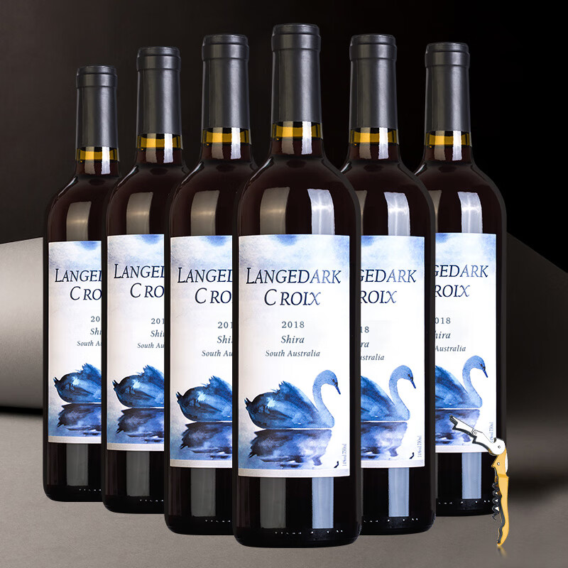 拉格德克红酒澳洲干红葡萄酒拉格德克蓝天鹅14度果香浓郁原酒进口红酒送礼 爆款热销-750ml*2支礼盒装