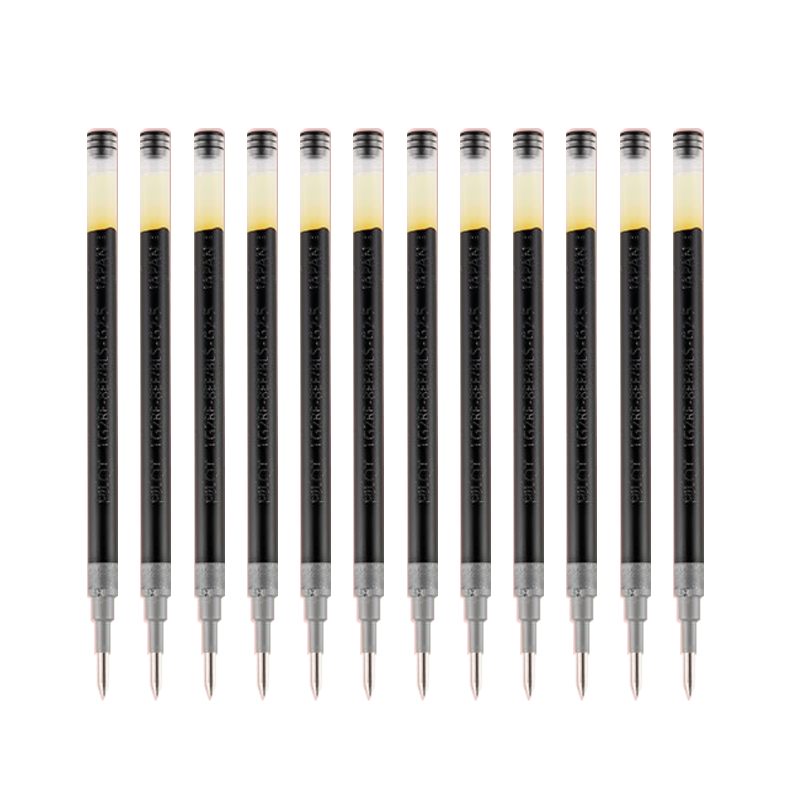百樂（PILOT）BLS-G2-5 按動中性筆替芯 簽字筆水筆芯（適用BL-G2）0.5mm黑色 12支裝