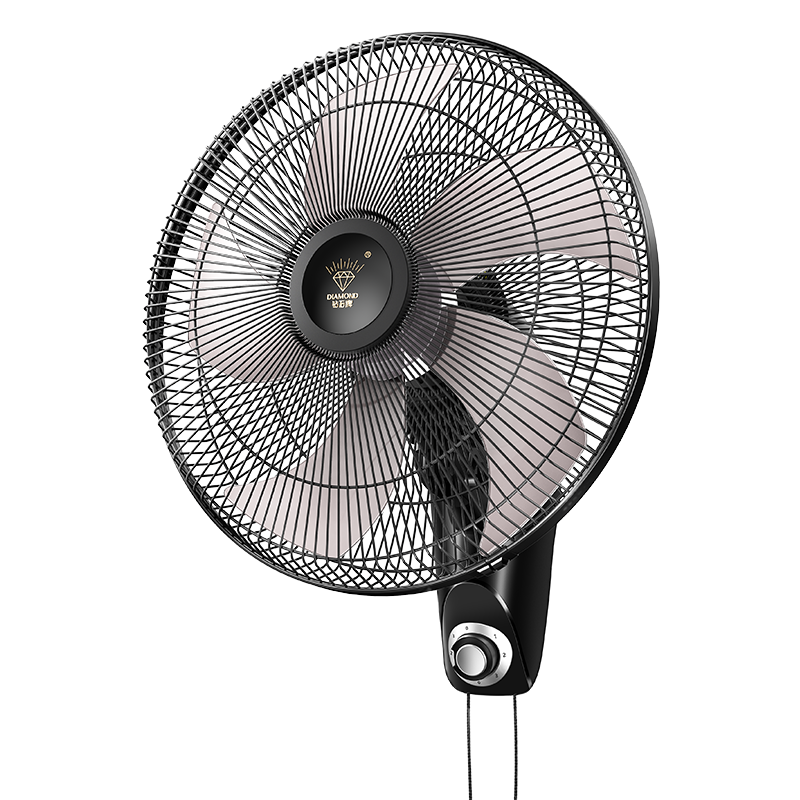 鉆石牌（DIAMOND）壁扇壁掛風(fēng)扇掛壁式電風(fēng)扇家用客廳餐廳墻壁掛扇搖頭掛式電扇工業(yè)大風(fēng)力風(fēng)扇 14寸五葉機(jī)械【銅線電機(jī)】