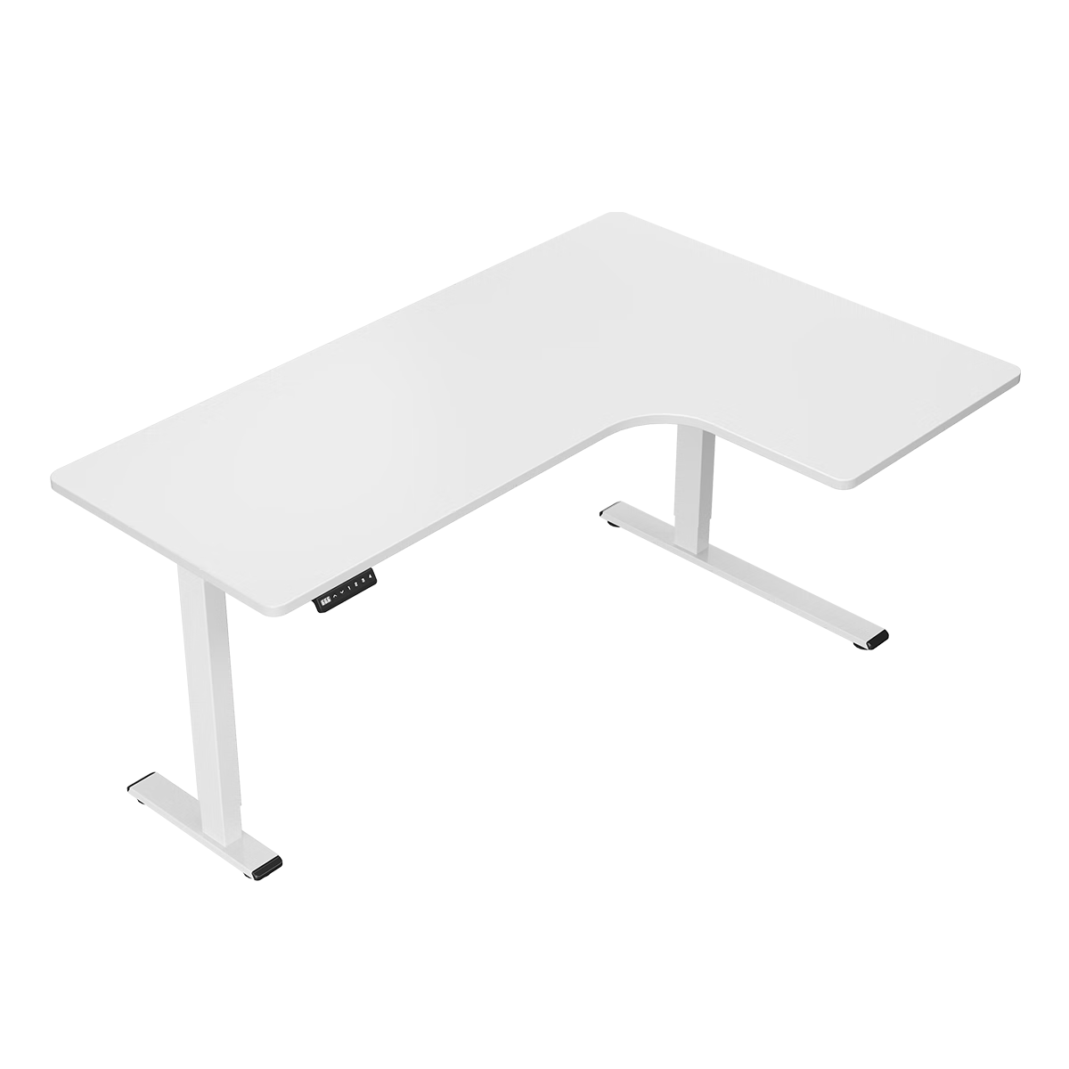 乐歌电动升降桌转角电脑桌L型书桌办公桌双人电竞桌学习桌E2L/1.6白