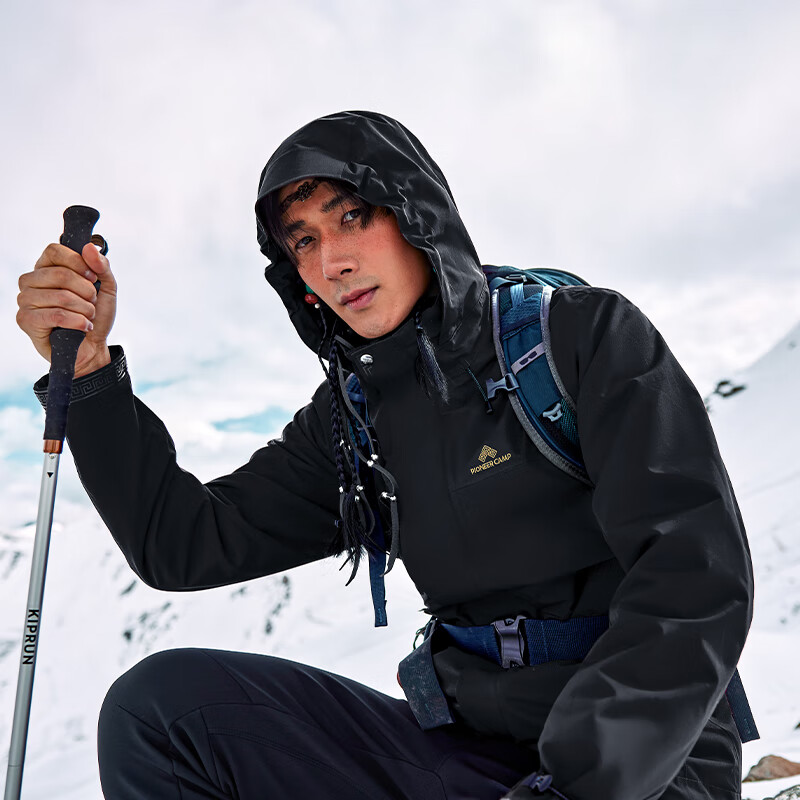 拓路者【格桑冲锋衣】春季硬壳单冲男户外旅行登山服防风防水外套女夹克 男款-墨脱黑 S