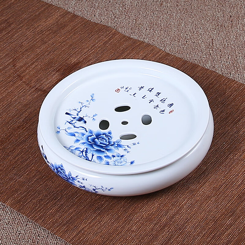 茶具整套潮汕功夫茶具套装泡茶家用白瓷茶壶茶杯盖碗宜兴陶瓷茶盘 8英寸白瓷礼盒套装