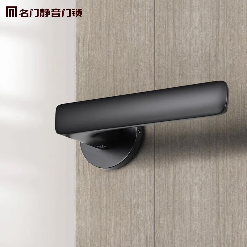 名门静音室内门锁卫生间无钥匙厕所浴室洗手间通用型老人房单舌家用锁 【静音】哑黑(圆形挡盖) 不带钥匙