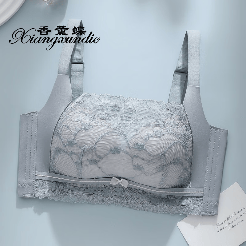 香薰蝶-防走光抹胸内衣2159无磁无铁文胸内衣女无钢圈中厚聚拢柔软 03慕灰（小胸平胸专用） 75B (34) 防掉肩带