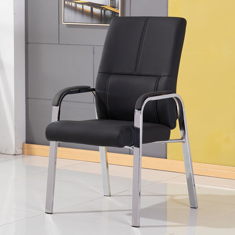 卡罗旋律麻将椅固定脚棋牌室专用椅子茶楼四脚座椅电脑椅家用办公椅会议椅 807黑色皮质扶手 钢制脚 x 固定扶手 京东折扣/优惠券